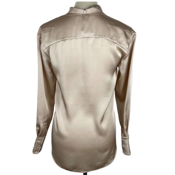 Joie Mendaline Champagne Color Satin Silk Blouse New Size Small - Picture 2 of 5